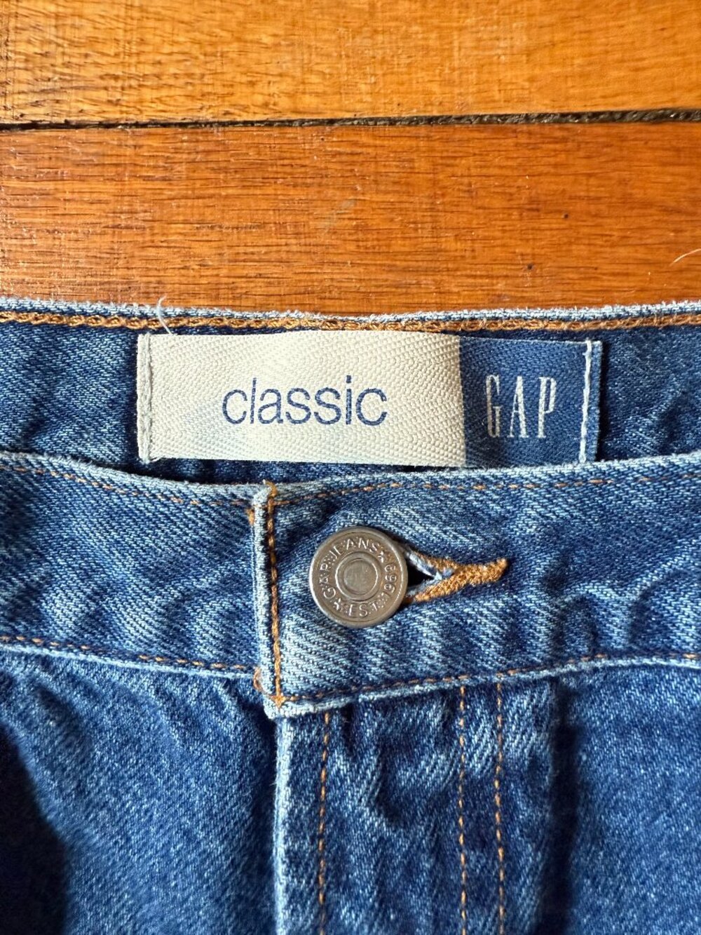 Vintage Gap Blue Jeans Classic Fit Size 16 Long 100% Cotton Indigo 90s Y2K - Picture 2 of 7
